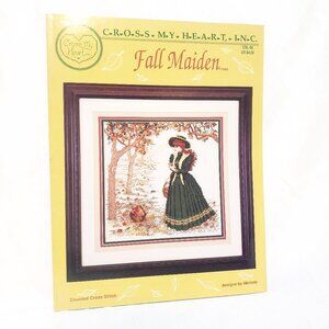 Fall Maiden Cross Stitch Leaflet 1993 Cross My Heart CSL-58